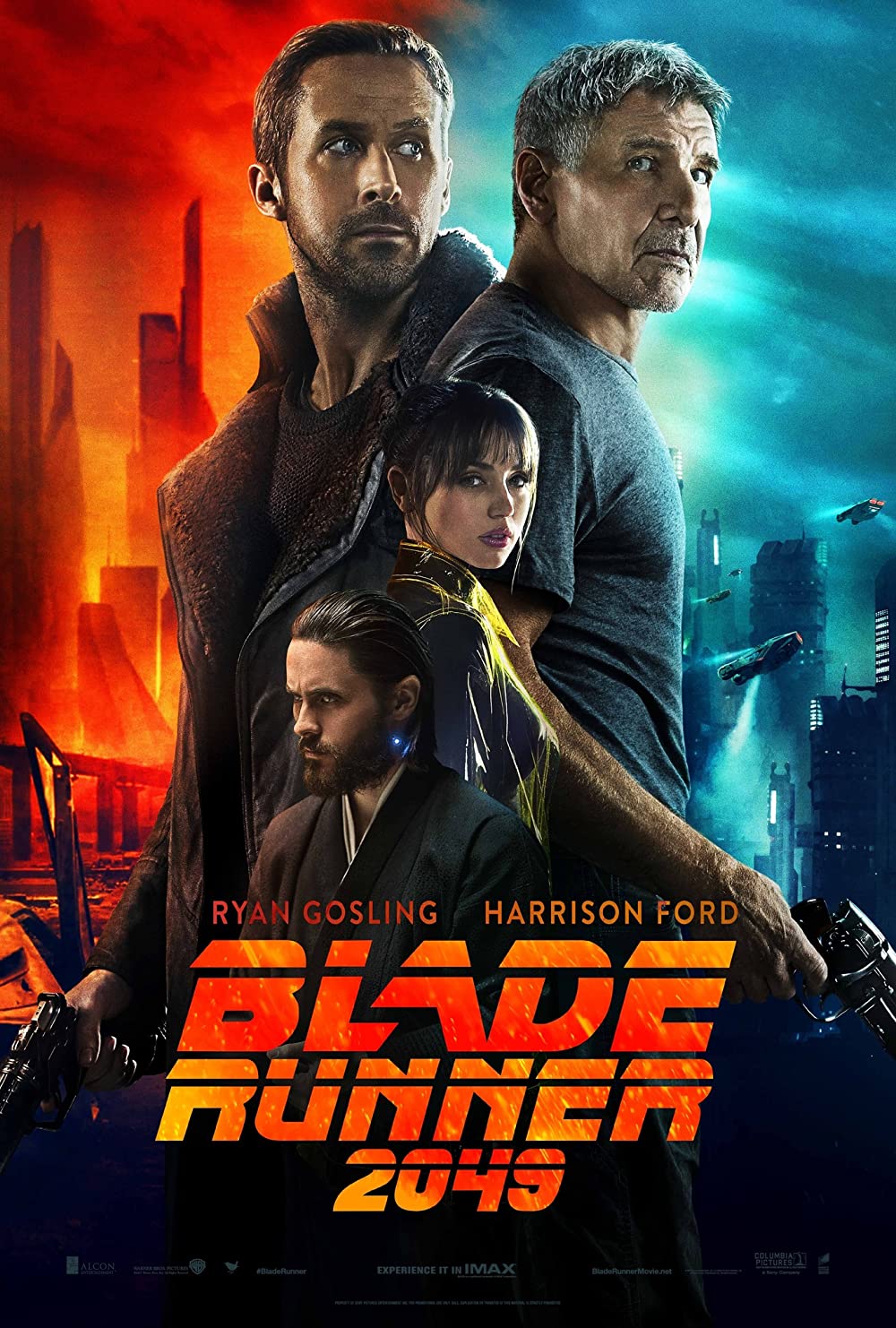 Poster de la pelicula Blade Runner donde se observan tres hombres y una mujer