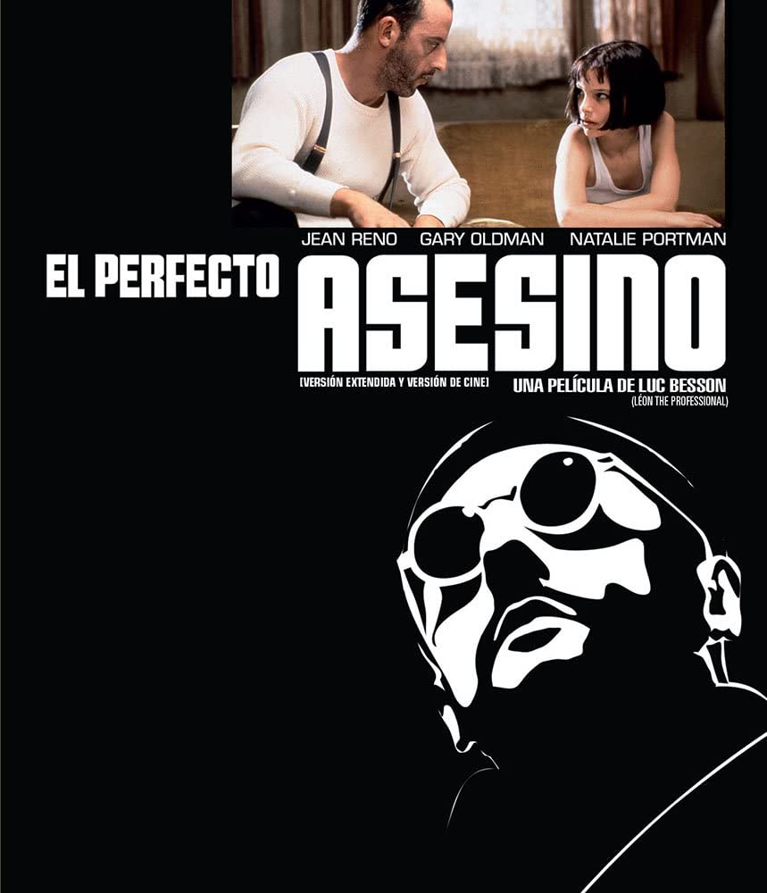 Poster de la pelicula El perfecto asesino donde se observa a un hombre y a una niña conversando