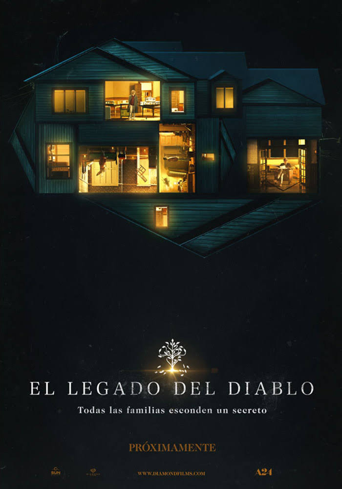 Poster de la pelicula Hereditary donde se observa una casa con todas las luaces prendidas